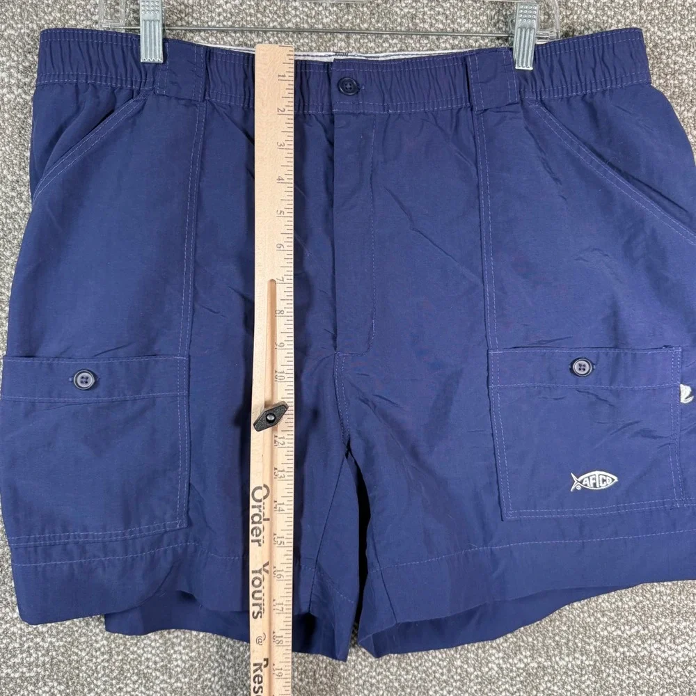 AFTCO Fishing Shorts Bluewater Wear Mens 40 Navy Blue Vintage Nylon Utility M01